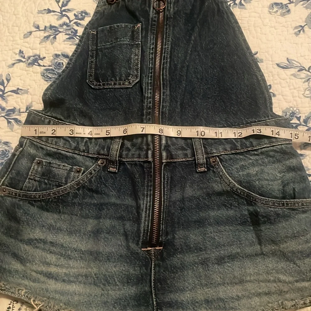 New We The Free by Free People Ziggy Sun-kissed Denim Aura Blue Overall Shorts 2